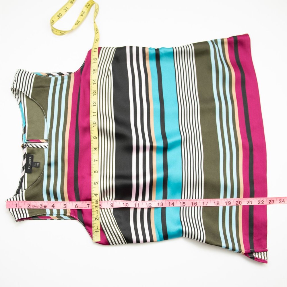 Talbots Stripe Tank Top Sleeveless Soft Shell Blouse Multicolor Size XS - Picture 6 of 6
